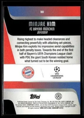 2025-26 Topps UEFA Club Competitions Minjae Kim #101 FC Bayern Munchen
