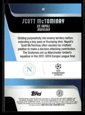 2025-26 Topps UEFA Club Competitions Scott McTominay #41 Napoli