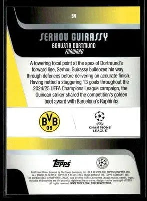 2025-26 Topps UEFA Club Competitions Serhou Guirassy #59 Borussia Dortmund