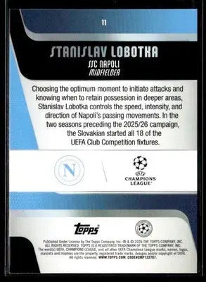 2025-26 Topps UEFA Club Competitions Stanislav Lobotka #11 Napoli