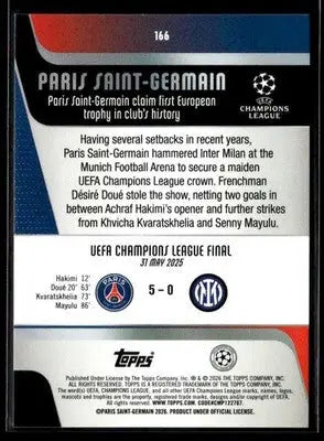 2025-26 Topps UEFA Club Comps 2024-25 Title Winners #166 Paris Saint-Germain