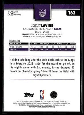 2025-26 Topps Zach LaVine #163 Base Sacramento Kings
