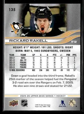 2025-26 Upper Deck #135 Rickard Rakell - Hockey Card Single