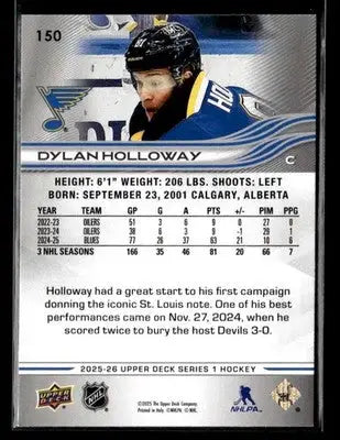 2025-26 Upper Deck #150 Dylan Holloway - Hockey Card Single
