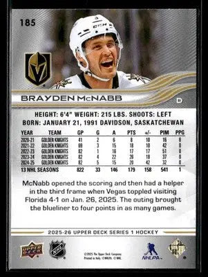 2025-26 Upper Deck #185 Brayden McNabb - Hockey Card Single