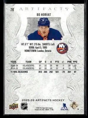 2025-26 Upper Deck Artifacts Bo Horvat #76 New York Islanders - Hockey Card Single