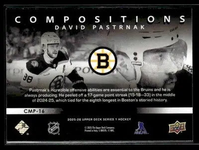 2025-26 Upper Deck #CMP-16 David Pastrnak Compositions - Hockey Card Single