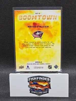 2025-26 Upper Deck Series 2 - Boomtown Mathieu Olivier #BT-5 Speckle - Hockey Card Single