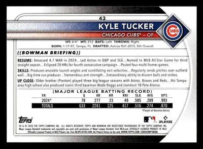 2025 Bowman #43 Kyle Tucker - Baseball Card Single