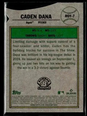 2025 Bowman Caden Dana #ROY-7 Rookie of the Year Favorites Los Angeles Angels