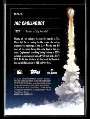 2025 Bowman Chrome #AD-3 Jac Caglianone Adios! - Baseball Card Single