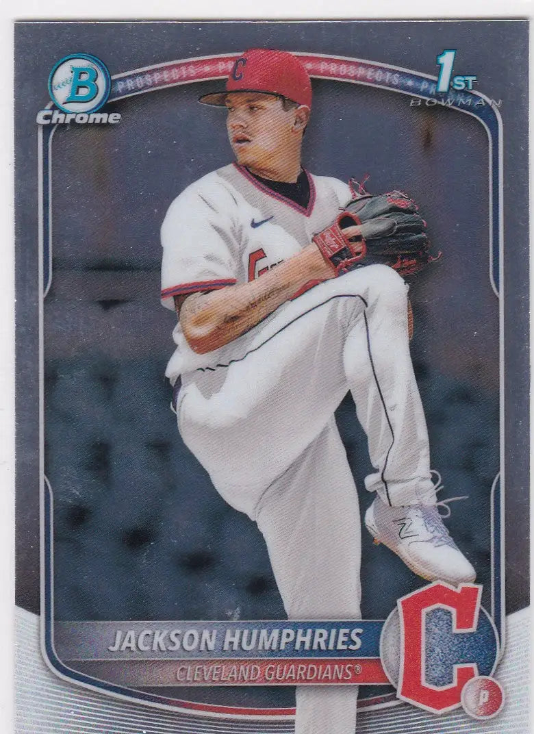 Baseball card of Jackson Humphries 1st Bowman Cleveland Guardians 2025 Bowman Chrome