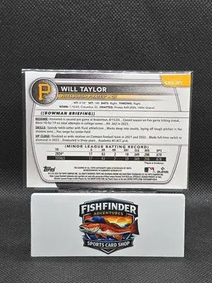 2025 Bowman Chrome Prospect Autographs Will Taylor #CPA-WT Green Reptilian /99 - Baseball Card Single