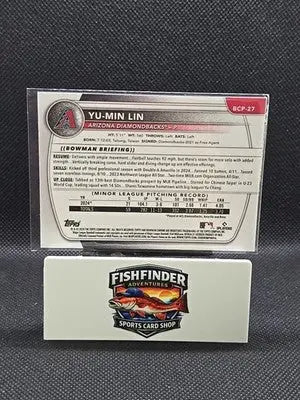 2025 Bowman - Chrome Prospects Yu-Min Lin #BCP-27 Reptilian Refractor (RC) - Baseball Card Single