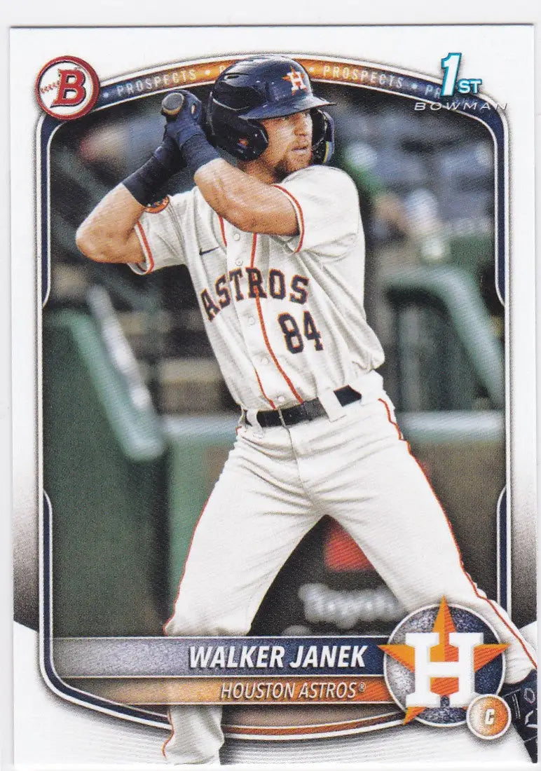 Walker Janek 1st Bowman baseball card from 2025 Bowman Prospect Houston Astros