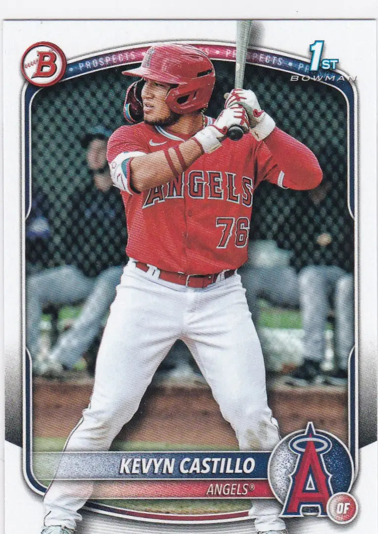 Baseball trading card of Kevyn Castillo 1st Bowman Los Angeles Angels 2025 Bowman Prospect