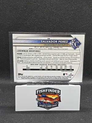 2025 Bowman - Salvador Perez #34 Yellow Pattern /75 - Baseball Card Single