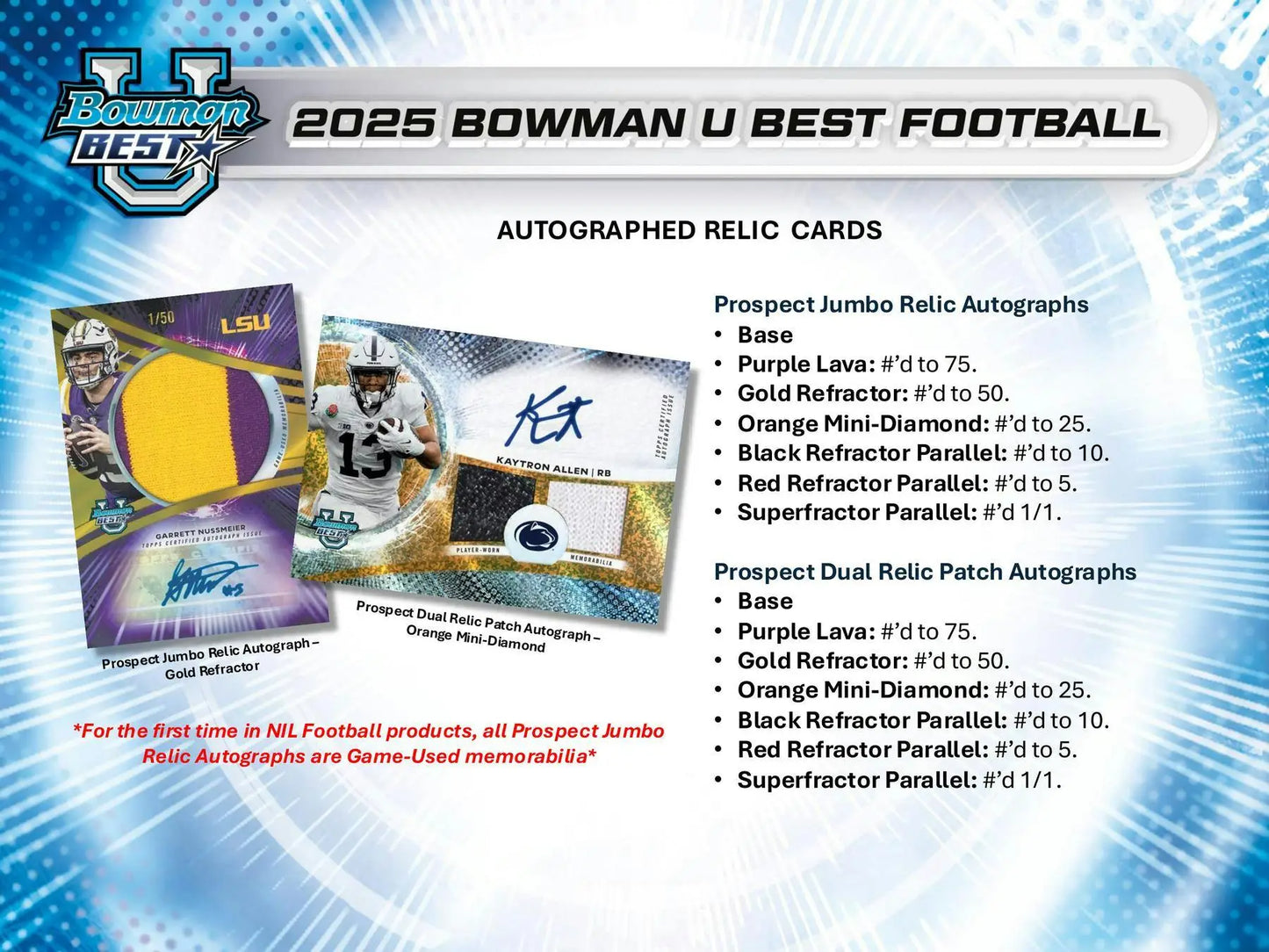 2025 Bowman University Best Football Hobby Box | Columbia Sports Cards - Sports Card Hobby Boxes