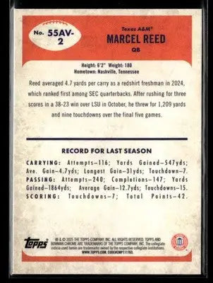2025 Bowman University Chrome #55AV-2 Marcel Reed 1955 Bowman Football - Football Card Single
