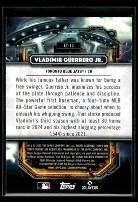 2025 Chrome Cosmic Vladimir Guerrero Jr. #ET-13 Extraterrestrial Talent