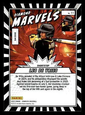 2025 Donruss #11 Leo De Vries Marvels - Baseball Card Single