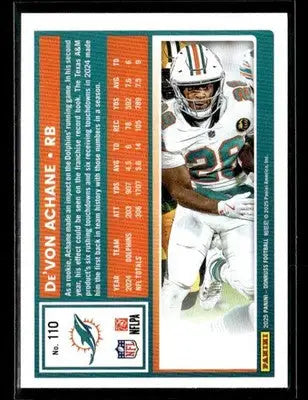 2025 Donruss #110 De’Von Achane - Football Card Single