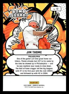 2025 Donruss #12 Jim Thome Bomb Squad - Baseball Card Single