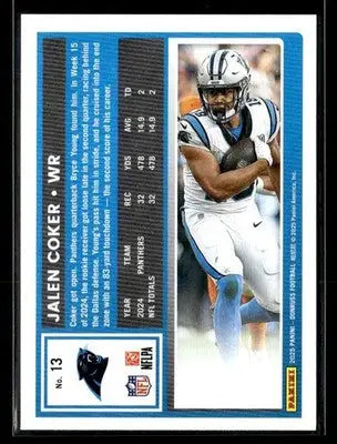2025 Donruss #13 Jalen Coker - Football Card Single