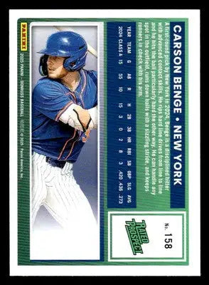 2025 Donruss #158 Carson Benge - Baseball Card Single
