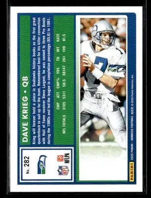 2025 Donruss #282 Dave Krieg - Football Card Single