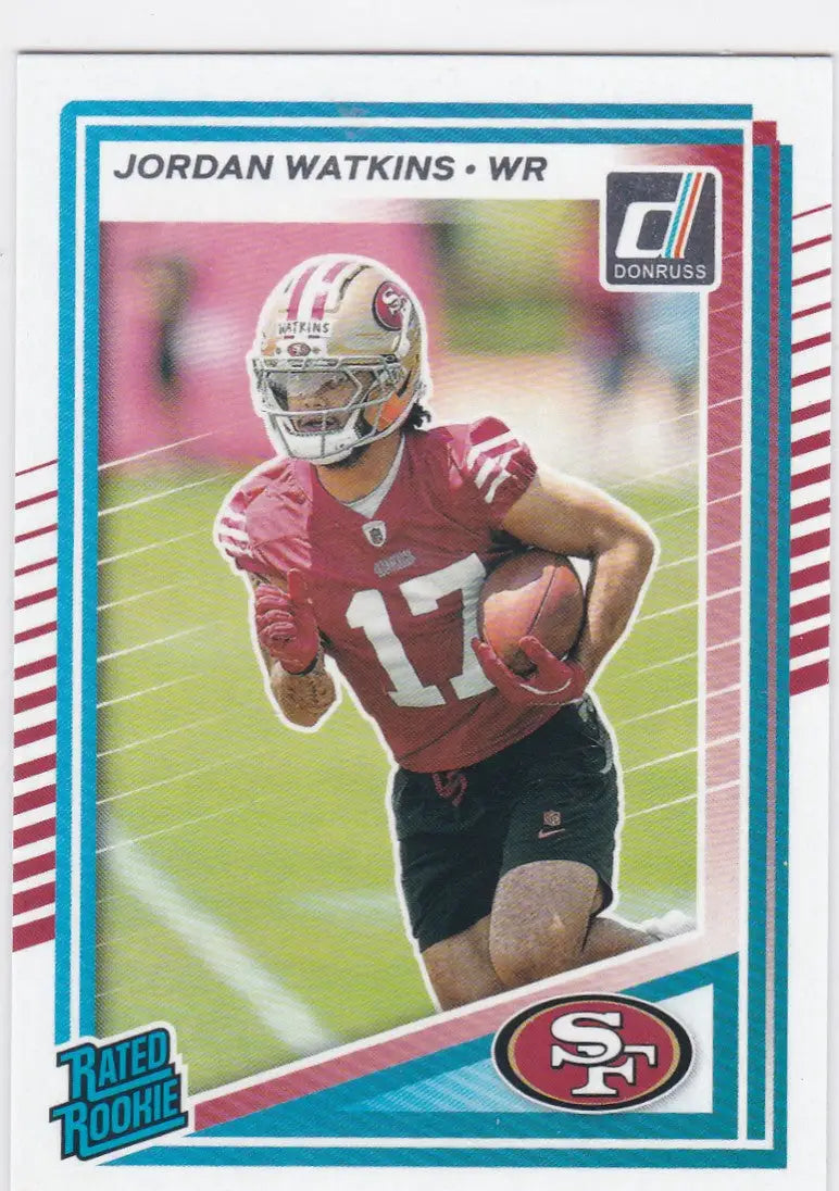 2025 Donruss Jordan Watkins Rated Rookie San Francisco 49ers football card