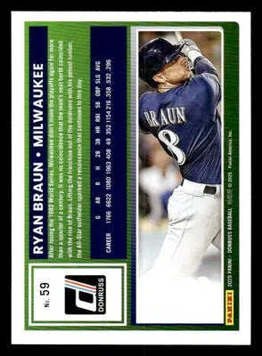 2025 Donruss #59 Ryan Braun - Baseball Card Single