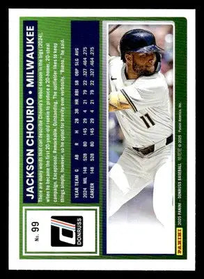 2025 Donruss #99 Jackson Chourio - Baseball Card Single