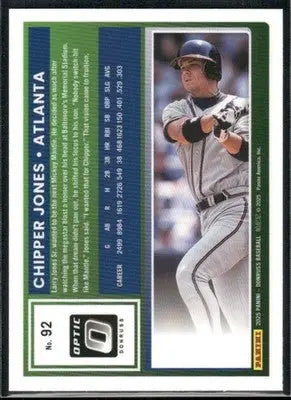 2025 Donruss Chipper Jones #92 Optic Baseball - Baseball Card Single