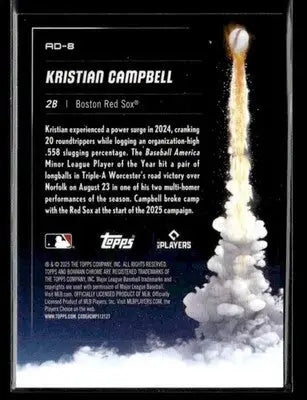 2025 Donruss Chrome #AD-8 Kristian Campbell Adios! - Baseball Card Single