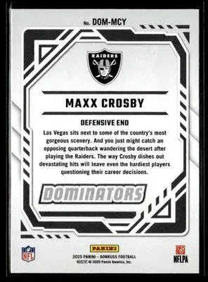 2025 Donruss #DOM-MCY Maxx Crosby Dominators