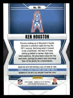 2025 Donruss Elite #96 Ken Houston - Football Card Single