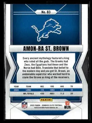 2025 Donruss Elite Amon-Ra St. Brown #83 Detroit Lions - Football Card Single