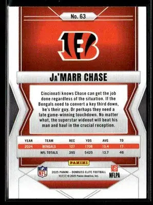 2025 Donruss Elite Ja’Marr Chase #63 Cincinnati Bengals - Football Card Single