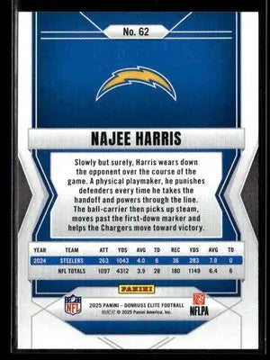 2025 Donruss Elite Najee Harris #62 Los Angeles Chargers