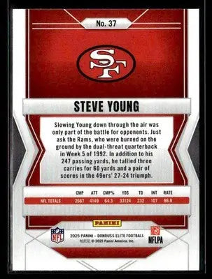 2025 Donruss Elite Steve Young #37 San Francisco 49ers - Football Card Single