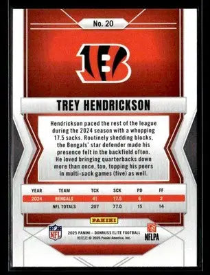 2025 Donruss Elite Trey Hendrickson #20 Cincinnati Bengals - Football Card Single