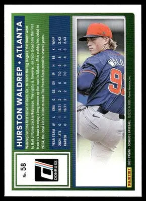 2025 Donruss Hurston Waldrep #58 Baseball - Baseball Card Single