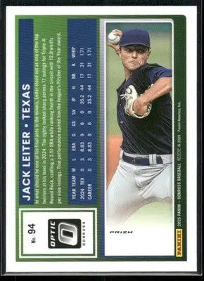 2025 Donruss Jack Leiter #94 Black Circles Optic Baseball - Baseball Card Single