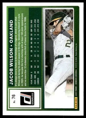 2025 Donruss Jacob Wilson #76 Baseball - Baseball Card Single