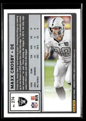 2025 Donruss Maxx Crosby #274 Las Vegas Raiders - Football Card Single