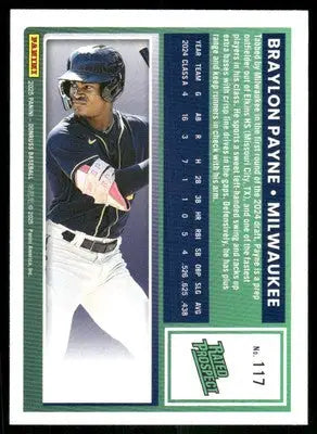 2025 Donruss Rated Prospect Braylon Payne #117 Baseball - Baseball Card Single