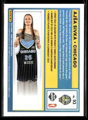 2025 Donruss WNBA Ajsa Sivka #93 RC Chicago Sky