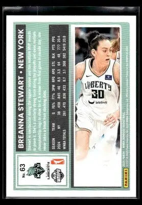 2025 Donruss WNBA Breanna Stewart #63 New York Liberty - Basketball Card Single
