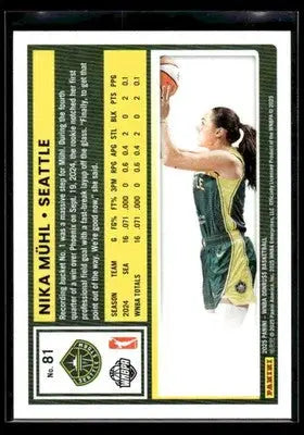2025 Donruss WNBA Nika Muhl #81 Seattle Storm - Basketball Card Single